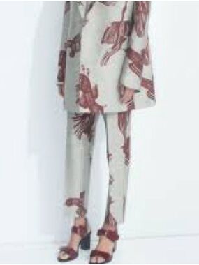 Christian Wijnants Wool & Silk Perun Pull On Bird Print Trouser